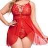 Avidlove Plus Size Babydoll Womens Snap Crotch Lingerie V Neck Lace Nighty Sleepwear L-5XL