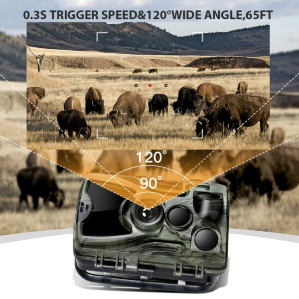 Suntekcam HC-801A Hunting With 5000Mah Lithium Battery 16MP 64GB Trail IP65 Photo Traps 0.3s 940nm Wild Camera