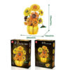 da73a6e1b1c5752d 1009PCS Sunflower Building Blocks Flower Bouquet Vase Model Bricks Set Idea Home Decoration Kids Educational Toys Holiday Gifts