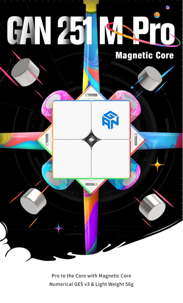 [Picube] GAN251 M Pro Air Leap 2x2 Magnetic Speed Cube Professional GANCUBE 251M 2x2x2 Mangetic Cubo Puzzles GAN251 Magic Cubo