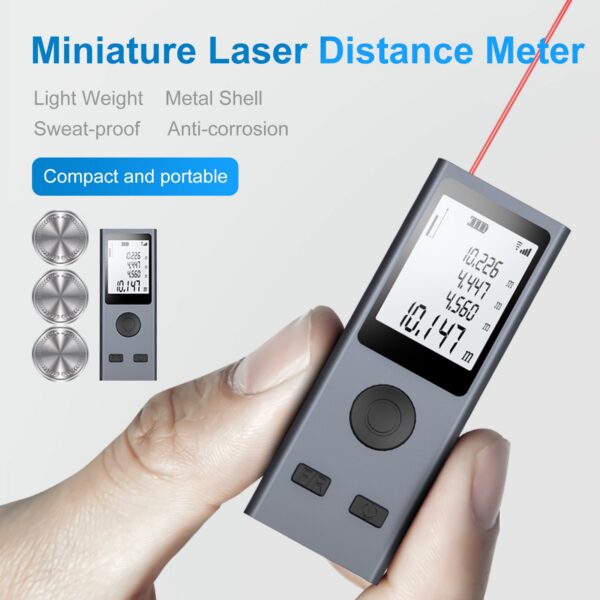 da87b04ad233f935 Laser Distance Meter Multifunctional Portable Measuring Device Metal Housing Mini Size Rangefinder Measurement