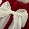 Sweet Solid Color Baby Girl Sleeveless Bow Princess Children Birthday Party Evening Smooth Dress Wedding Toddler Kids Clothes