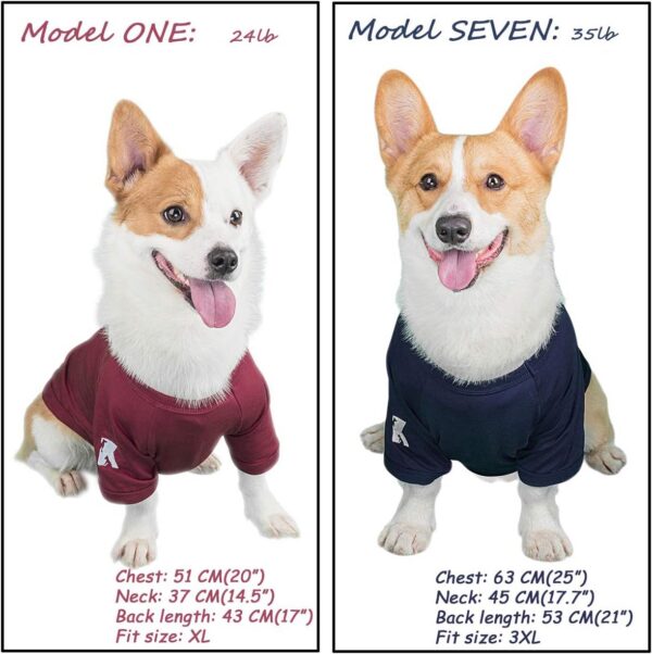 da8ca03fa0904fd9 Koneseve Dog Shirts Soft Cotton Dog Clothes Stretchy T-Shirt for Small Medium Large Dogs Cat Shirt Breathable Puppy Outfit Kitten Apparel Pet Pullover Tee Blank Basic Sweatshirt 2-Pack Blue & Red 5XL
