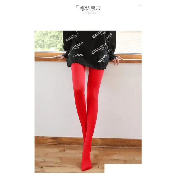 da917cd2f98a5adc Socks & Hosiery Women Thermal Pantyhose Woman Fleece Tights Y Winter Warm Solid Red Stockings Slim Thicken Elastic Veet Female Leggin Dhmu2