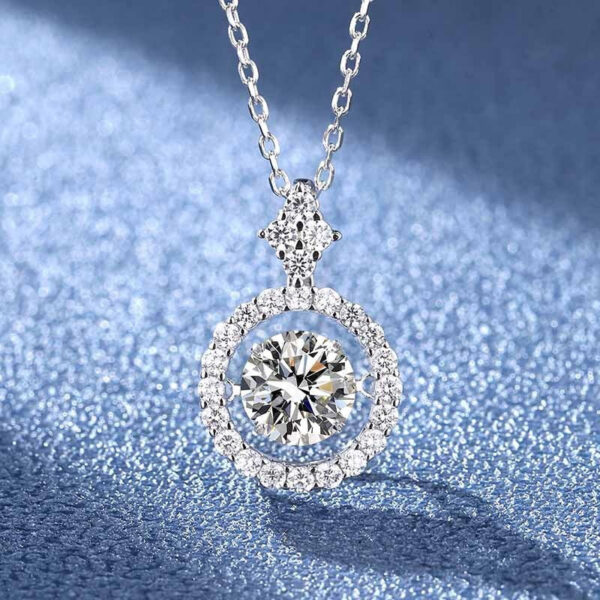 BIJOX STORY 1 CT Moissanite Pendant For Women Simulated Diamond Necklace S Sterling Sier Jewelry Girl Valentine's Day Gift