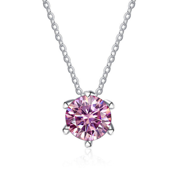 da9bb1e713ccfe25 JoyceJelly 1CT VVS D Moissanite Necklace For Women Six Prong Simulated Diamond Pendant Sterling Sier Wedding Fine Jewelry