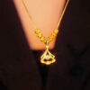 Authentic Gold Diamond Ginkgo Leaf Pendant Necklace Women's Exquisite Jewelry Gift Simple Zircon Neckchain
