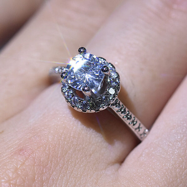dad237aa017b53b4 New Sterling Sier Ring Simulation Diamond CZ Ring, Suitable For Female Charm Jewelry Engagement Gifts