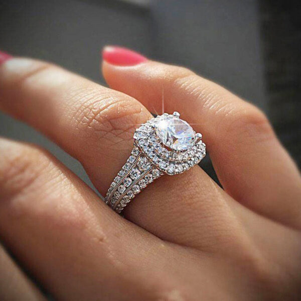 HOYON 14K Gold Color 1 Carat Moissanite Square Ring for Women Bague Full White Loose Diamond Wedding Jewelry Free Shipping