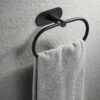 4PCS Wall Mount Toilet Towel Holder Adhesive Black Sier Kitchen Roll Paper Stand Hanging Napkin Rack Bathroom Set