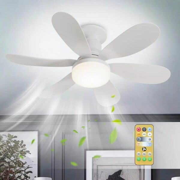 db08012f7b10a8f0 LED 40W ceiling fan light E27 with remote control for dimming, suitable for living room, study, household use, 85-265V