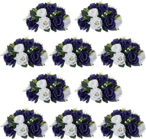 db0c8a99ae841848 NUPTIO Flower Ball Arrangement Bouquet - 2 Pcs 9.5 inch Diameter Dusty Rose Fake Flowers Roses Balls for Centerpieces Tables - Artificial Rose Arrangements for Wedding Centerpiece Table Decorations