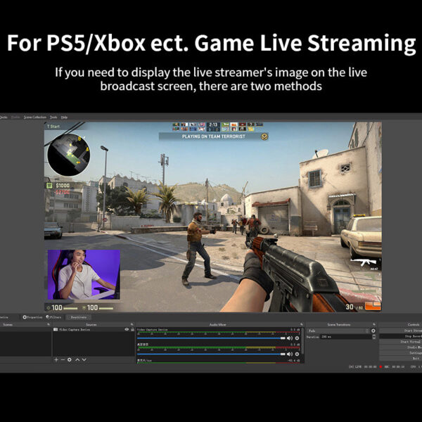 Unnk 4K 60Fps Video Capture Card USB C 3.1 Grabber Live Streaming 2K 120Fps Game Recording for PS5 Xbox Switch Phone Camera