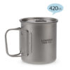 Titanium Outdoor Portable Camping Picnic Water Cup Mug with Foldable Handle 300ml 350ml 450ml 550ml 650ml / 750ml