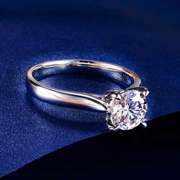 db25bbe9b96995bf 100% Certified White Gold Filled Solid Sier Ring 2.0ct Round Created Diamond Rings Women Wedding Accessories Jewelry