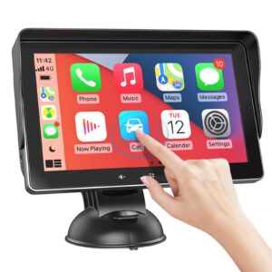 db3524098d93d3d2 7" HD Double Din Car Stereo,Portable Wireless Touch Apple CarPlay and Android Auto Automatic Multimedia Player,Car Stereo with Mirror Link/USB/AUX/Siri/5.1Bluetooth/Navigation Screen