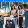 Propane Stove 2 Burner Gas Stove Novel 9 Copper Propane Burners Auto Ignition Tempered Glass with LPG CSA Hose for Outdoor Cooking,Emergency