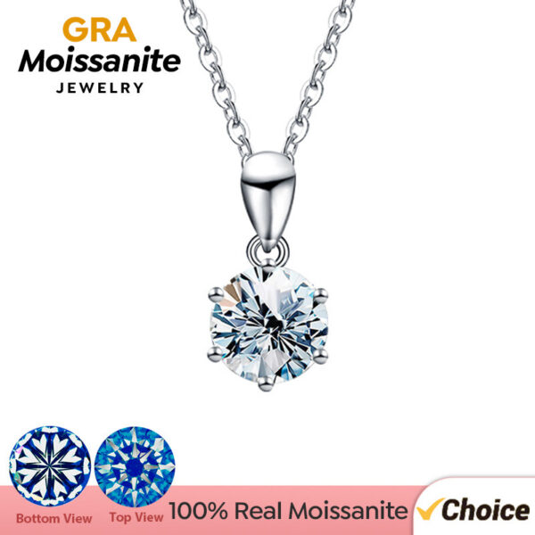 db5c14c04316b1f0 GRA 1CT-3CT Moissanite Diamond Wedding Pendant Necklace for Women Original Sterling Sier Long Chain Quality Jewelry