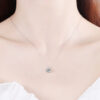 EWYA Real S Sterling Sier 1ct Moissanite Pendant Necklace for Women Party Fine Jewelry Diamond Neck Chain Necklaces Gift