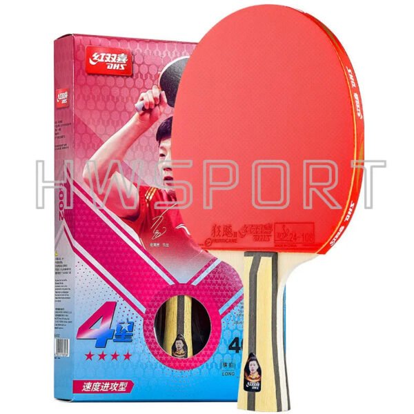 db6ca756699eee5f DHS H4002 4 Star Table Tennis Racket 5 Star 6 Star H5002 H6002 Ping Pong Racket Professional Pure Wood Paddle with Sticky Rubber