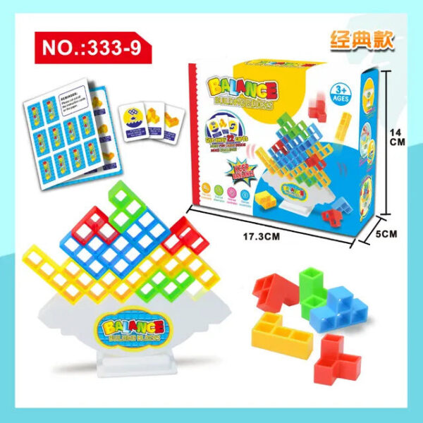 32PCS Tetra Tower Fun Balance Stacking Building Bloc Board for Kids Adults Friends Team Dorm Family Game Night and Partie