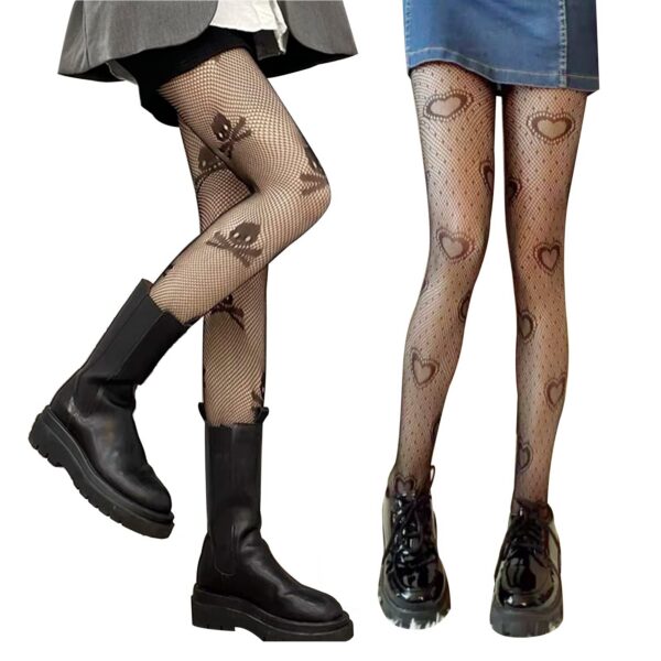 SERAPHY Women's Patterned Tights Fishnet Floral Sexy Pantyhose Stockings Leggings for Party Club, 2 Pairs