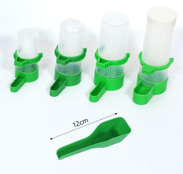 dba65dbe2f84ba30 2Pcs Automatic Bird Feeder Bird Waterer & Feeder Parakeet Hanging Food Dispenser Bird Cage Accessories for Parrots Budgie, Cockatiel, Lovebirds (150 ml / 5.1 oz)