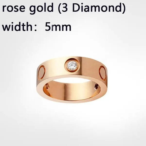dba835ee866e3dd8 Classics Love Ring designer women 4mm 5mm 6mm Gold Plated With diamonds Designer for lovers Wedding ring Anniversary Jewelry gift with box