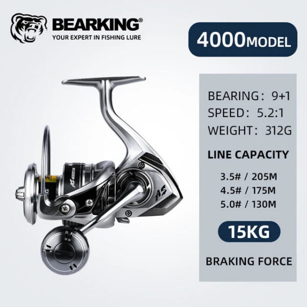 dba9728a21c3097b BEARKING brand New arrival Saltwater Fishing Reel Spinning 1000-6000 9+1BB 5.2:1 Max Drag 10-20KG Water-Proof Reels