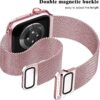 Geoumy Metal Magnetic Bands Compatible for Apple Watch Band 41mm with Case, Stainless Steel Milanese Mesh Loop Replacement Strap Compatible with iWatch Series 8/7/6/5/4/3/2/1 SE Women Men,Brown Gold