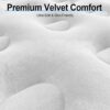dbb477838dc7ea1b Queen Air Mattress with Built-in Pump - 18 Inch Extra Thick, Luxurious Velvet Plush Surface & Reinforced Edge - Portable Inflatable Bed for Home, Camping & Travel - Hotel-Like Comfor - Grey