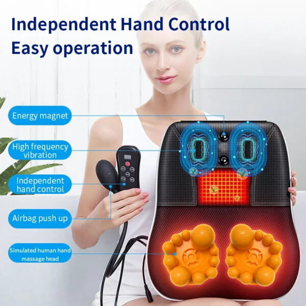 dbb93c83d2a97f41 JAIYORL Electric Massage Neck Pillow Shiatsu Head Cervical Ttraction Body Back Waist Massager Car with Heating Vibrating Massage