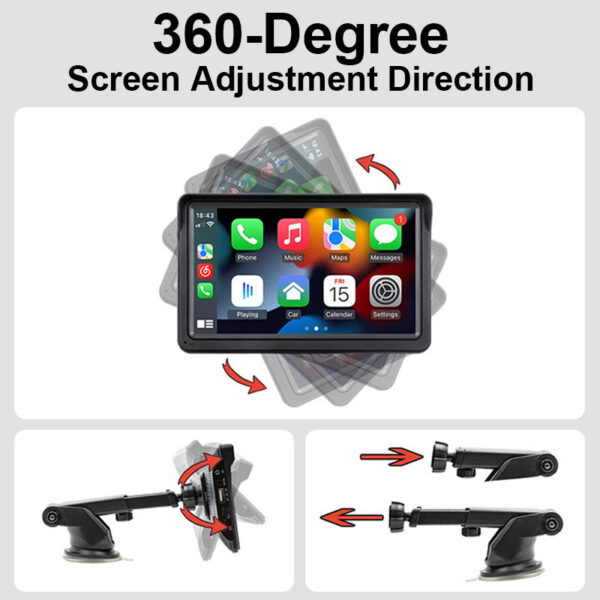 dbb9d90f6b6efa6b Hippcron CarPlay Android Auto Car Radio Multimedia Video Player 7inch Portable Touch Screen With USB AUX For Rear View Camera