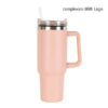 dbd10473ce8693f1 Pink Sten leys 40oz Mugs Tumblers With Handle Insulated Tumbler Lids Straw Stainless Steel Coffee Termos Cup ready to ship 10.25
