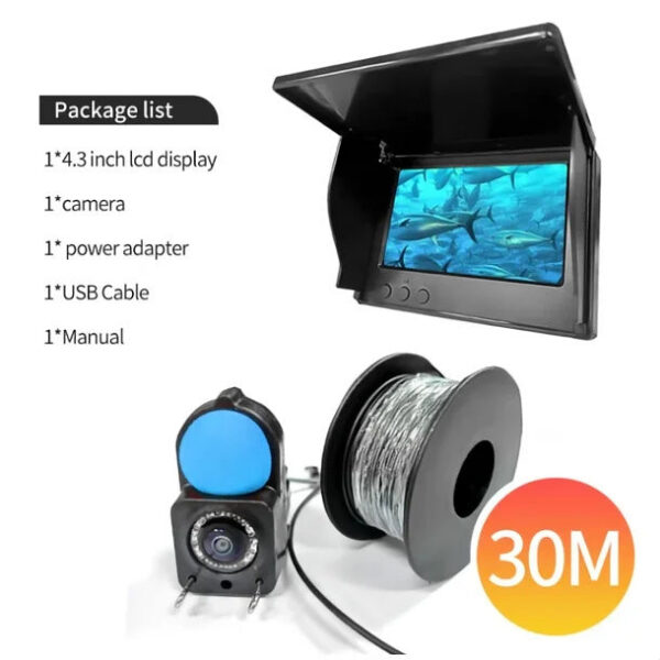 dbd68f20b431fb3b HEERAK Portable Depth Water Handheld 1080P 4.3 Inch LCD Fish Finder Underwater 220° Fishing Camera With Night Vision