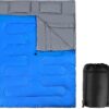 TANGZON 220x150cm Double Sleeping Bag, Extra Large Converts into 2 Waterproof Lightweight Camping Bags with 2 Pillows and Carrying Bag for Outdoor Hiking Backpacking Traveling