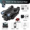 dbf126b17d2533fd New M4 Drone 4K Professinal With Wide Angle Triple HD Camera Foldable RC Helicopter WIFI FPV Height Hold Apron Sell