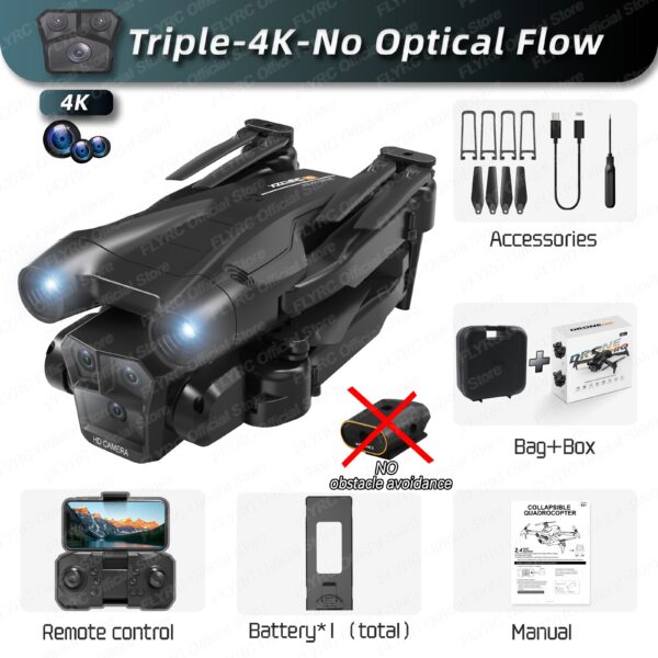 dbf126b17d2533fd New M4 Drone 4K Professinal With Wide Angle Triple HD Camera Foldable RC Helicopter WIFI FPV Height Hold Apron Sell