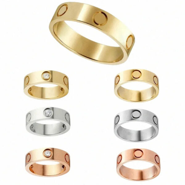dbfc5b4b1dde22d9 Classics Love Ring designer women 4mm 5mm 6mm ring Gold Plated With diamonds Designer for lovers Wedding rings Anniversary Jewelry gift with box