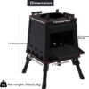 Lineslife Wood Burning Camp Stove, Portable Cast Iron Camping Wood Stove, Black Woodstove with Carrying Case for Backpacking Outdoor Cooking