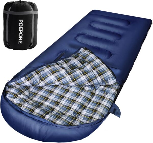 dc040114b7fc9c38 POEPORE Schlafsack Outdoor 3-4 Jahreszeiten Flanell Schlafsäcke Leichter Deckenschlafsack Kleines Packmaß für Erwachsene mit Arme und Füße Reißverschluss