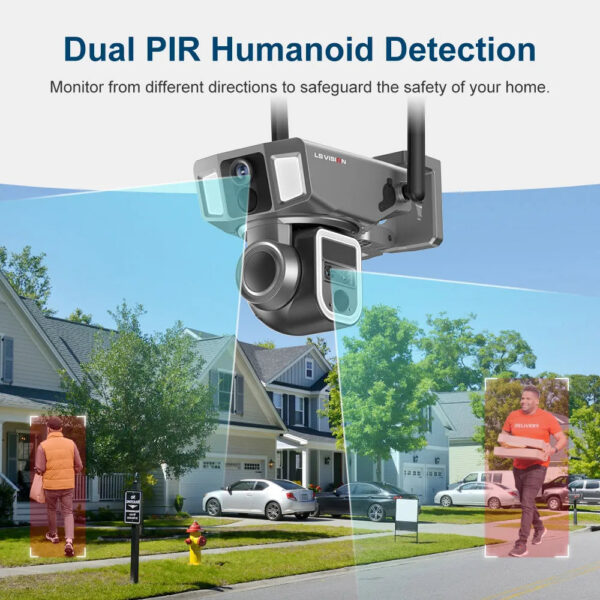 dc1f0f85997fdfe1 LS VISION 12MP 6K 10X Zoom Dual Screen Solar Camera Outdoor 4G/WiFi 2 In 1 Three Lens Dual PIR Detection Auto Tracking CCTV Cam