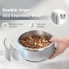dc2234c6d48c5a78 Pawaii Small Dog Bowls, 12oz Food Water Bowl Designed for Puppies and Cats with Non-Slip Rubber Base, Upgraded Metal Insulated, Double Stainless Steel Bowls