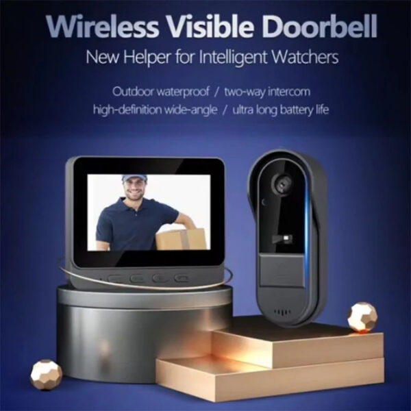 Tuya Wireless Intercom Doorbell Night HD Vision 4.3in IPS Screen Waterproof Doorbell Camera Smart Home Security Video By Bell