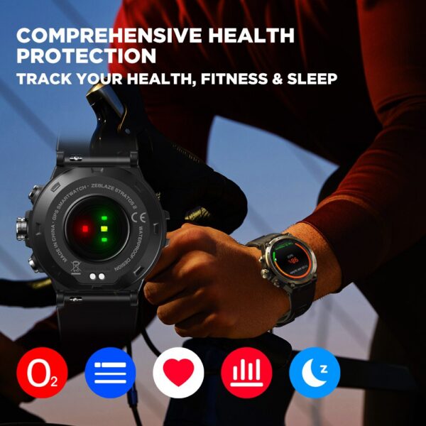 dc480244951b0e6c Zeblaze Stratos 2 GPS Smart Watch AMOLED Display 24h Health Monitor 5 ATM Long Battery Life Smartwatch for Men