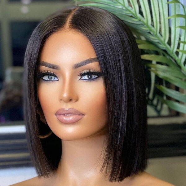 13x5x2 Straight BOB for Women Pre Plucked T Part Wigs Brazilian Lace Human Hair Wig Perruque Cheveux Humains