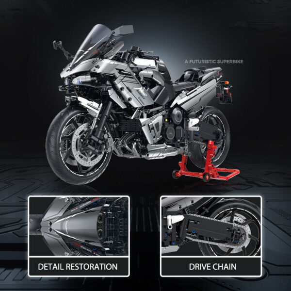 dc71f25edce9b890 New 1:5 Building Blocks Motorbike Road Racing Vehicle MOC Bricks Toys Christmas Gifts for Kids Boys Children Adult 2156pcs