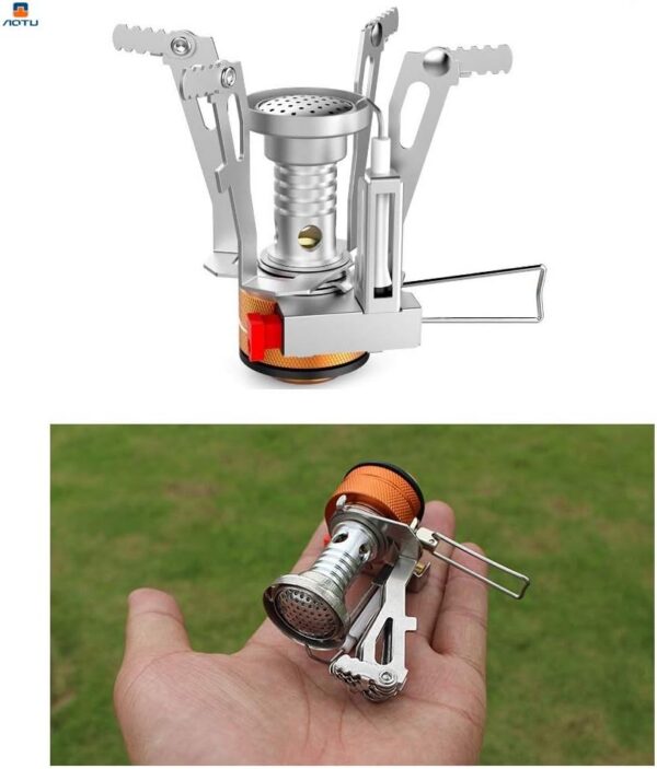 dc74e7b4c073d81b AOTU Portable Camping Stoves Backpacking Stove with Piezo Ignition Stable Support Wind-Resistance Camp Stove for Outdoor Camping Hiking Cooking