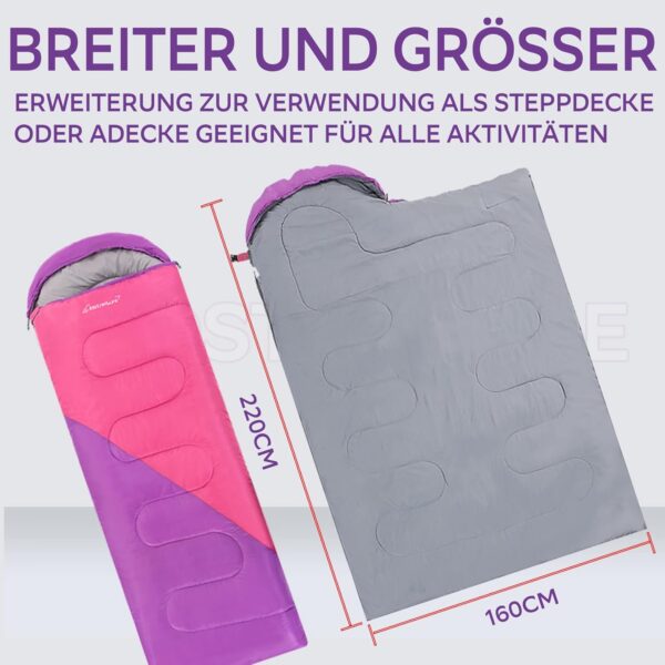 Clostnature Leichter Schlafsack für Camping – Outdoor Lässiger Deckenschlafsäcke mit Kleines Packmaß für Erwachsene, Damen, Herren, Wandern, Sport, Bergsteigen(Links Reißverschluss)