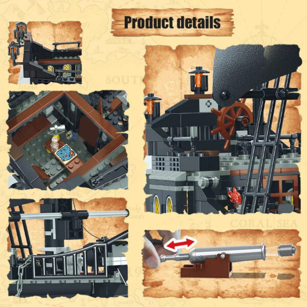 dc8afa759709e04d Pirates Of The Caribbean Ship Queen's Revenge Warship Black Pearl Sailboat Building Block Bricks MOC 4195 Assembly Toys Kid Gift